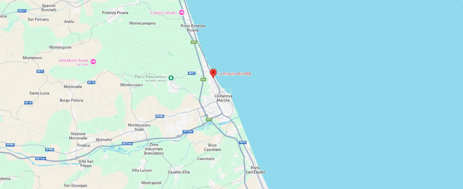 Mappa che dimostra la location del B&B La Finestra Blu